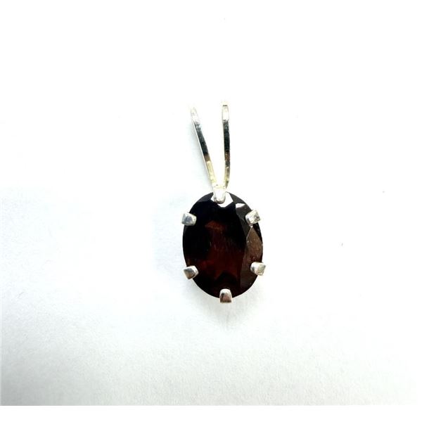 Sterling Silver Natural Garnet Pendant, Retail $250.00. Garnet is the birthstone for January.