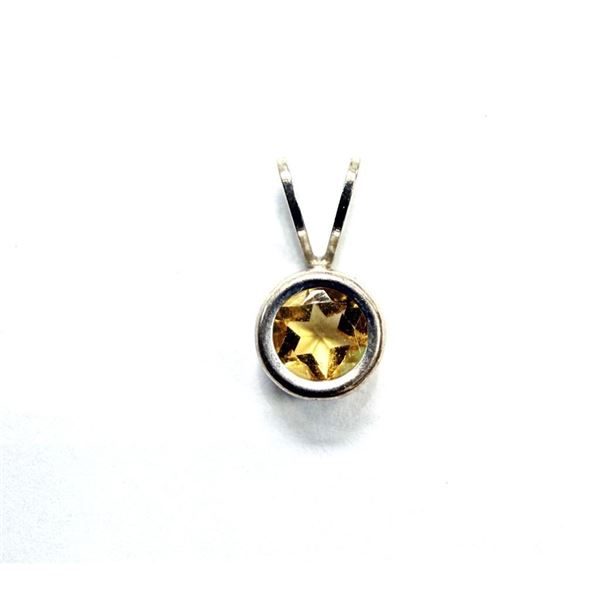 Sterling Silver Natural Citrine Pendant, Retail $400.00.