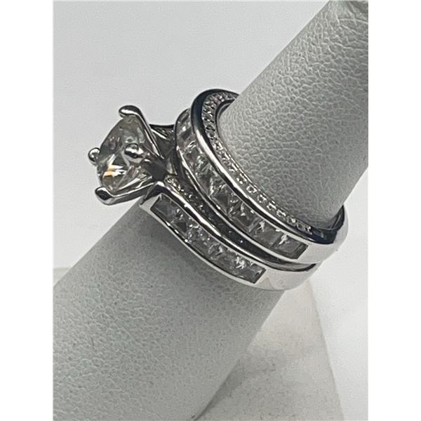 $1,990.00 - 2.00 CT GRA PRINCESS CUT MOISSANITE STONE VVS D COLOR WEDDING RING SET SIZE 6