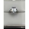 Image 2 : 2.0 Carat Emerald Cut Solitaire .925 Silver Ladies Ring Size 7