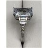 Image 4 : 2.0 Carat Emerald Cut Solitaire .925 Silver Ladies Ring Size 7