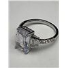 Image 5 : 2.0 Carat Emerald Cut Solitaire .925 Silver Ladies Ring Size 7