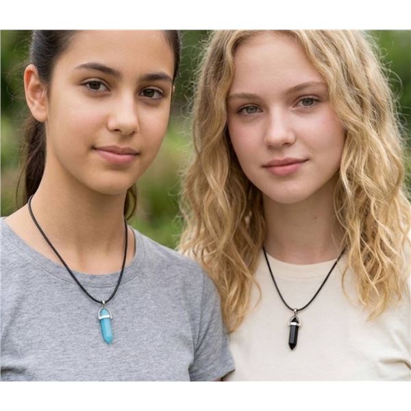 Two Crystal Point Pendant Necklaces