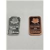 Image 4 : 1 Gram Fine Silver and Copper Bars Set - LOT of 4