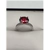 Image 1 : $3,250.00 - 5.00 CT GRA CERTIFIED ROUND BRILLIANT CUT MOISSANITE RED COLOR 925 SILVER RING SIZE 6