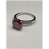 Image 7 : $3,250.00 - 5.00 CT GRA CERTIFIED ROUND BRILLIANT CUT MOISSANITE RED COLOR 925 SILVER RING SIZE 6
