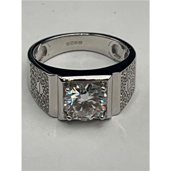 $1,635.00- 2.00 CT GRA CERTIFIED ROUND BRILLIANT CUT MOISSANITE SHANKS SET IN 925 SILVER RING SIZE 7