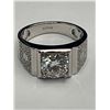 Image 1 : $1,635.00- 2.00 CT GRA CERTIFIED ROUND BRILLIANT CUT MOISSANITE SHANKS SET IN 925 SILVER RING SIZE 7