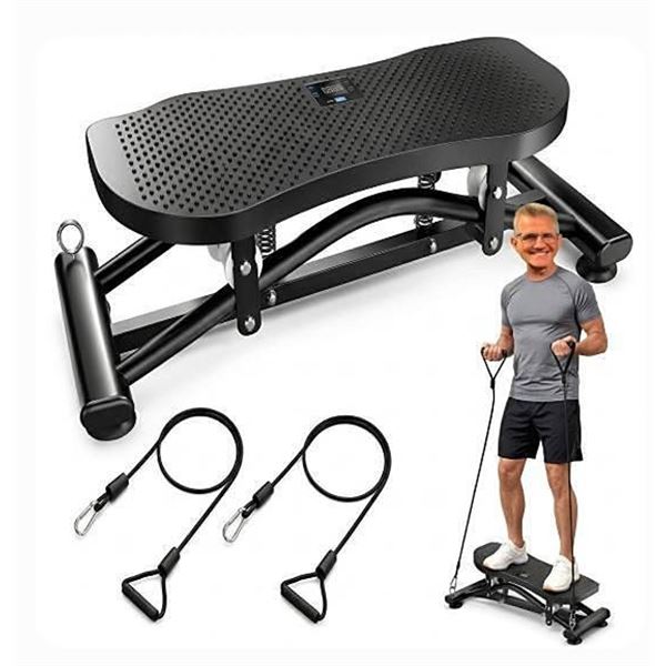 RoyalRcmtx Balance Board with Resistance Bands, 300LBS Ski Balancing Machine Exercise Equipment LCD 