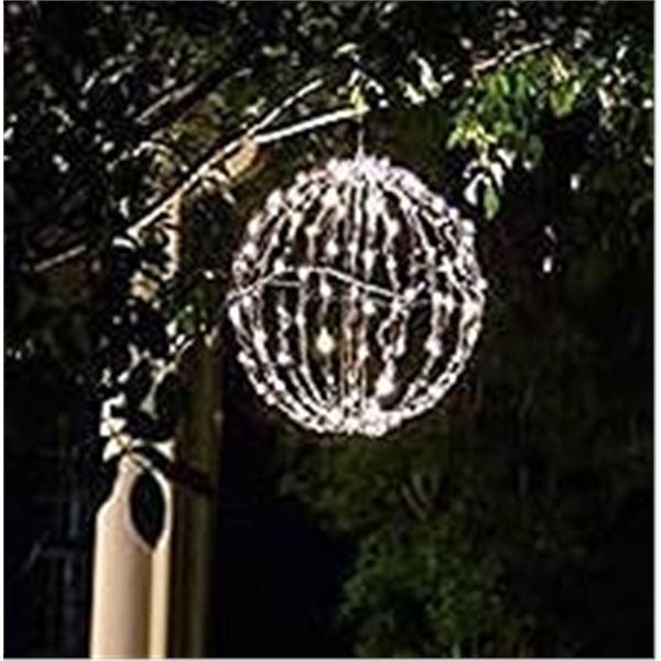 Lot of 3 - 16-Inch Outdoor LED Light Ball with Timer