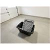 Image 1 : Lot of 2 - Black Plastic Storage Tote With Gray Lid
