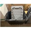 Image 2 : Lot of 2 - Black Plastic Storage Tote With Gray Lid