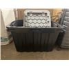 Image 3 : Lot of 2 - Black Plastic Storage Tote With Gray Lid