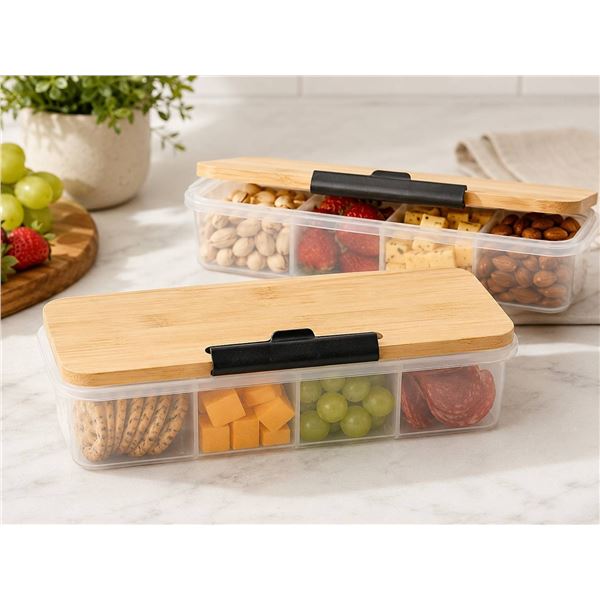 Snackle Box Plastic Storage Containers with cutting board lid