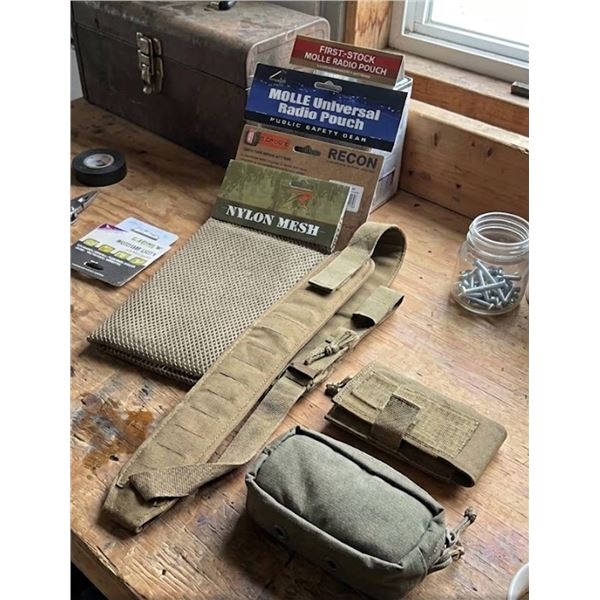 Tactical Gear Lot: Mesh, Sling, Pouches