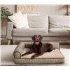 Image 1 : Upholstered Bed Headboard, Beige Fabric
