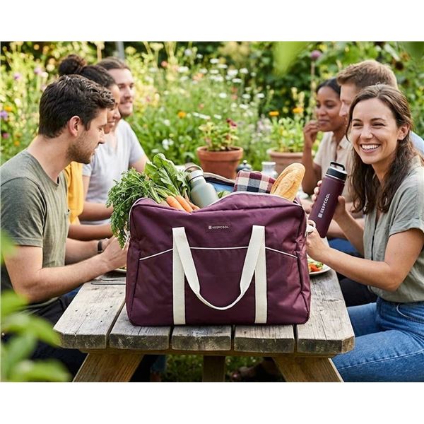 KeepCool 28" x 20" Burgundy Tote Bag