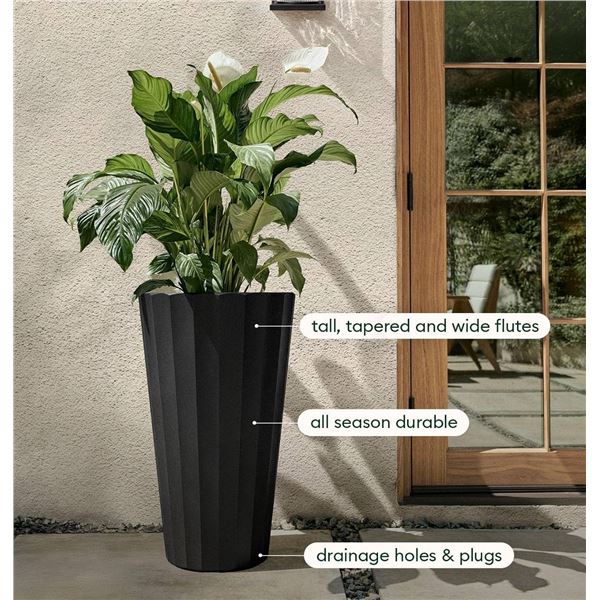 Veradek Column Series Tall Planter - Tapered Outdoor Planter