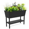 Image 1 : Keter Urban Bloomer 12.7 Gallon Resin Plastic Wood Look Elevated Raised Patio Garden Flower Planter 