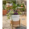 Image 1 : Rivet Mid-Century Ceramic Planter with Iron Stand