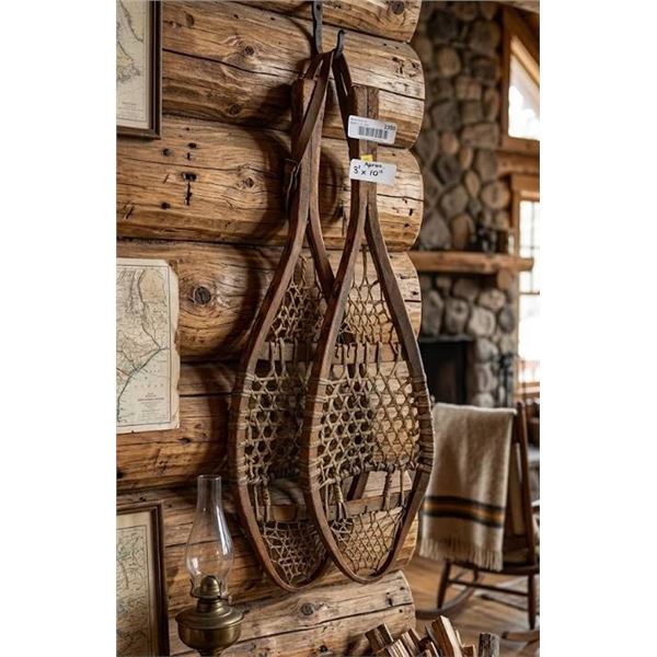 Wooden Snowshoes, 31" x 10"