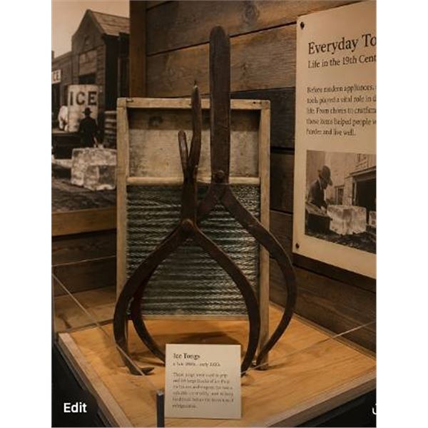 Ice Tongs and Glass Washboard Lot