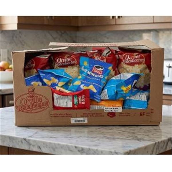 Lot of Assorted Snack Pack: Popcorn, Chips, Crackers