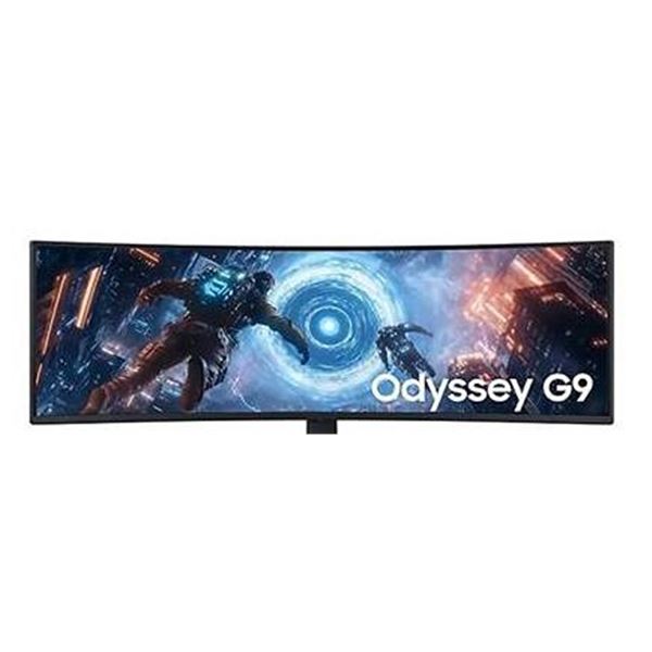 Samsung 49-Inch Curved Monitor C49HG90DMN - on white clamp base