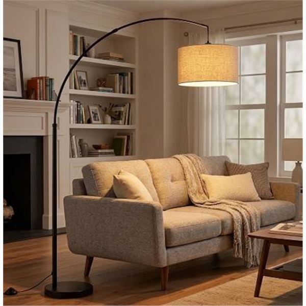 70 in Tall Black Arc Floor Lamp