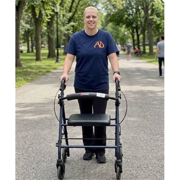 Carex Folding Rolling Walker with Seat