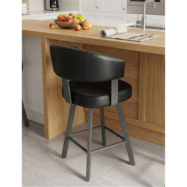 Amisco Black Faux Leather Bar Stool