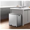 Image 1 : EKO 42L+42L Dual Compartment Stainless Steel Step Can