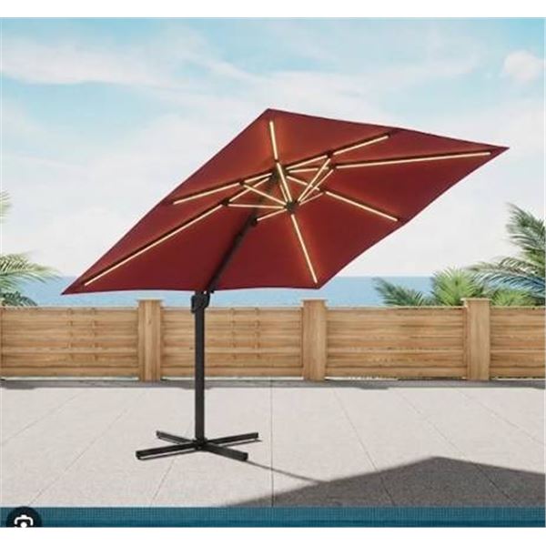 Sunbrella Red Patio Umbrella Canopy