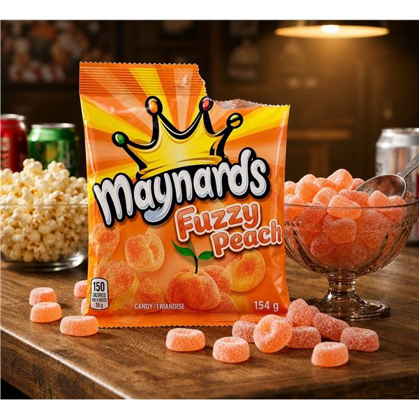 Maynards Fuzzy Peach Candy 12 x 154g Bag