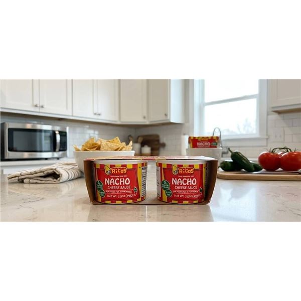 Lot of 12 - Ricos Nacho Cheese Sauce 3.5oz Cups, 4 x 99g