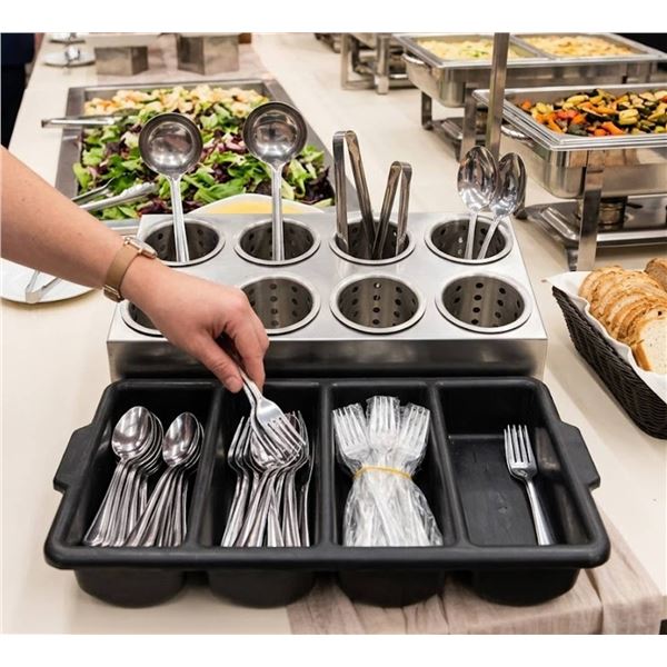 Lot of Stainless Steel Flatware, Flatware Tray And Set