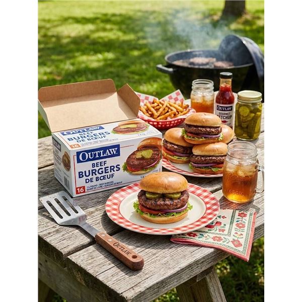 16-Pack of 1/4 pound Outlaw Beef Burgers