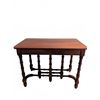 Image 1 : Extendable Dark Wood Table with Turned Legs