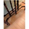 Image 3 : Extendable Dark Wood Table with Turned Legs