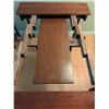 Image 8 : Extendable Dark Wood Table with Turned Legs