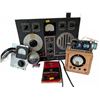 Image 1 : Audio Equipment, Test Meters, Flip Clock, and Radiotron Manual Lot