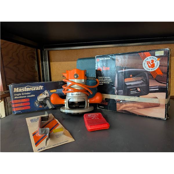 Power Tools - Router, Jigsaw, Angle Grinder, Router Bit Set