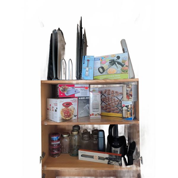 Kitchen Lot With Bakeware, Appliances, Jars, and Accessories