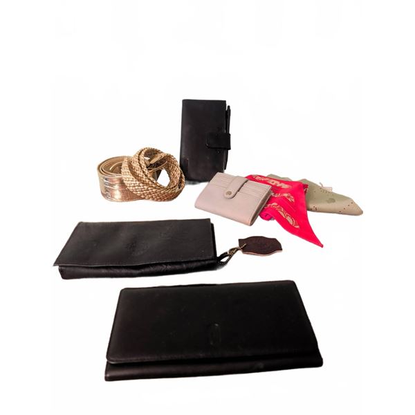 Wallets, Card Holders, Belts, and Scarves Lot