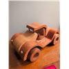Image 8 : Collectibles Lot: Piggy Bank, Owl Bank, Wooden Car, Patches, Keychains, Miscellaneous Items