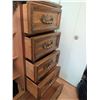 Image 5 : Wooden Chest of Drawers with Side Cabinet and Brass Hardware
