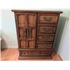 Image 9 : Wooden Chest of Drawers with Side Cabinet and Brass Hardware