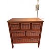 Image 1 : Wood and Wicker Basket 6-Drawer Storage Chest