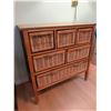Image 3 : Wood and Wicker Basket 6-Drawer Storage Chest