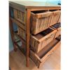 Image 5 : Wood and Wicker Basket 6-Drawer Storage Chest